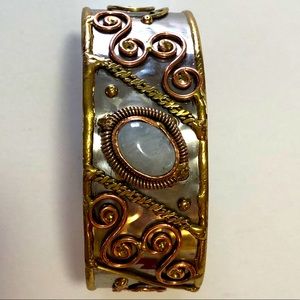 Stone Artisan Metal Cuff Bracelet-NWOT